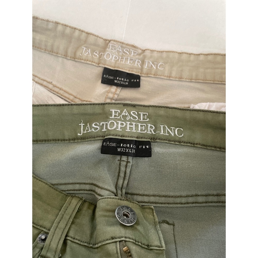 Lot of two Ease Jastopher Inc Mens Ease-letic Fit Pants Green Khaki 32x31 - Picture 2 of 16